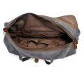 Bolsa de ombro grande lona de couro de viagem mochila durante a noite (khaki)